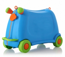 Детский чемодан на колесиках (синий)