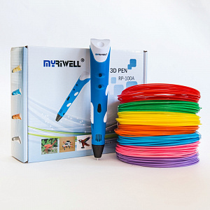 3D ручка MyRiwell RP100A + 7 цветов ABS пластика + 4 цвета