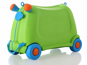 Детский чемодан на колесиках (зелёный)